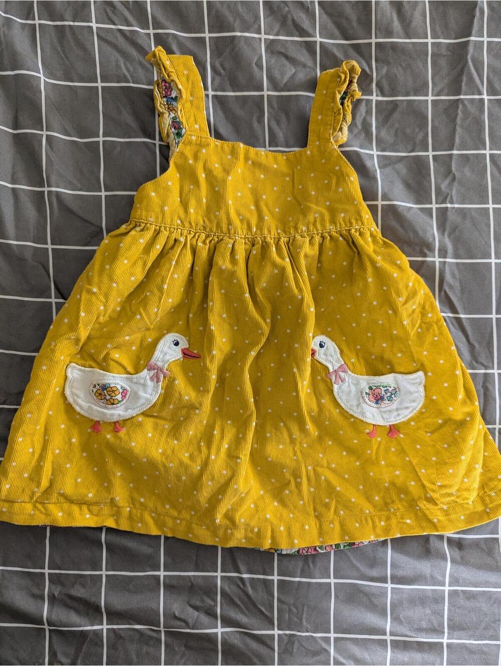 Boden goose cord pinnie dress